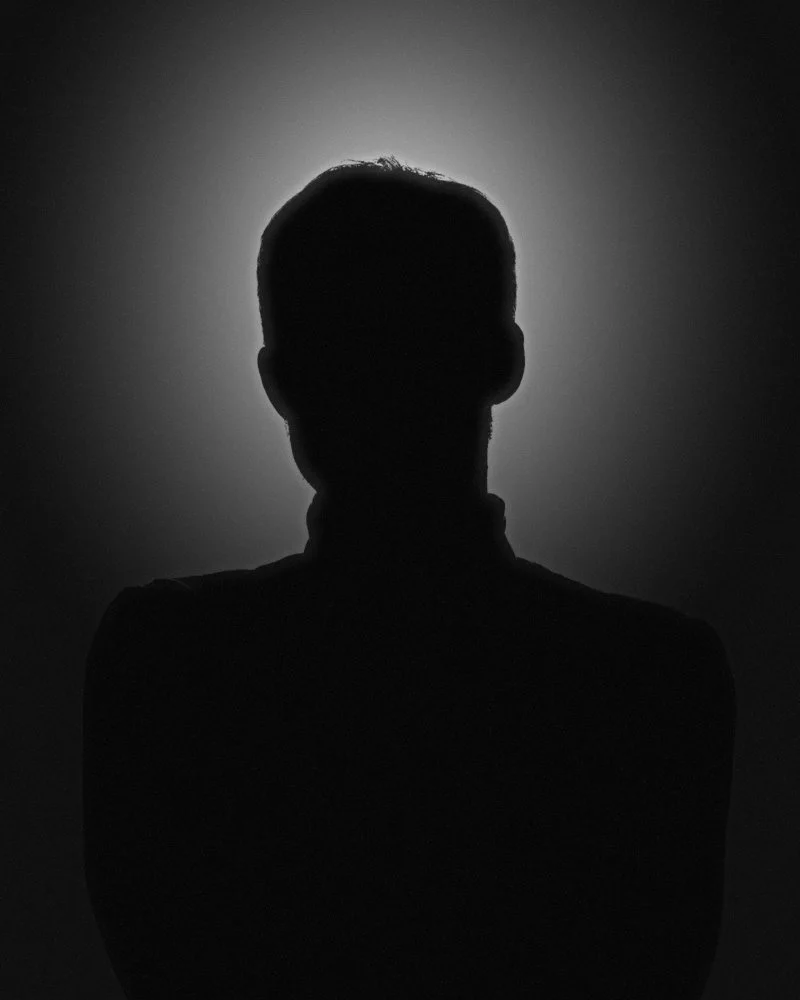 Backlit silhouette portrait